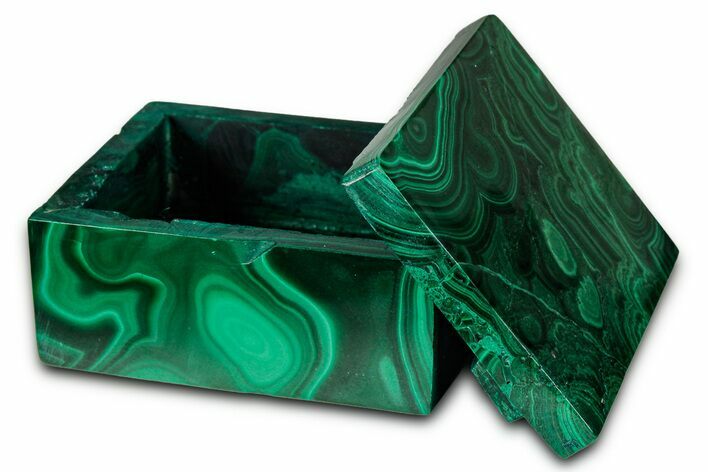 Wide Malachite Jewelry Box - DR Congo #335852